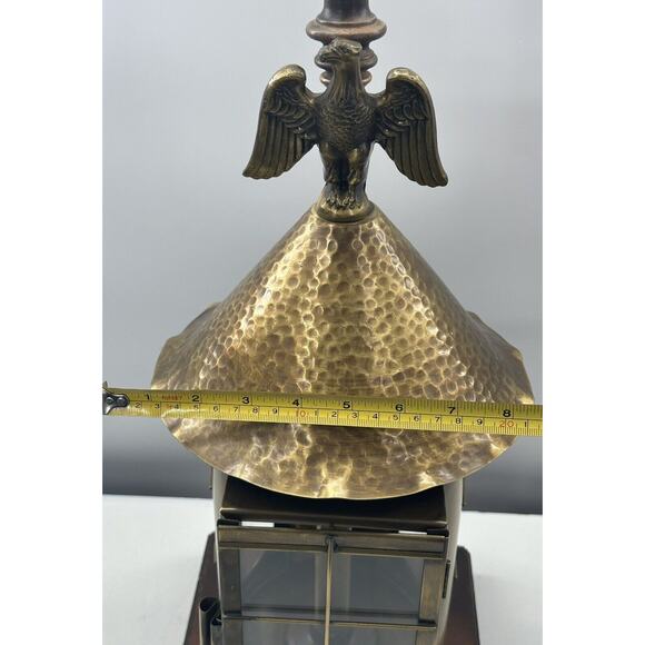 Federal Eagle Lantern Lamp Antique Brass/Wood American Maritime Patriotic Light - Picture 9 of 16